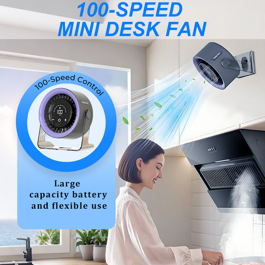 💥 Flash Sale: €49,99!! Bureauventilator met LED-display, USB-voeding, draagbaar, 100 snelheden, 120' kantelbaar, stil, lange batterijduur, oscillerende tafelventilator voor de slaapkamer, kantoor, thuis en op de camping