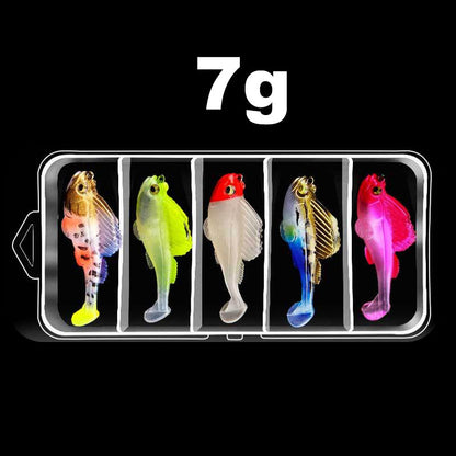 5-Delige T-Tail Softbait Set met Opbergdoos